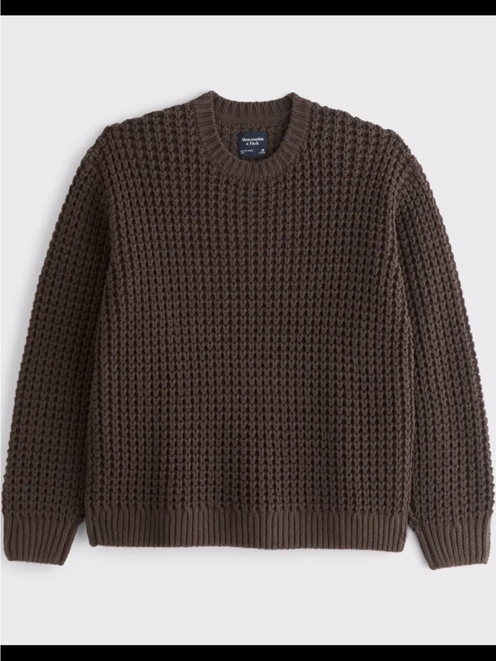 Abercrombie & Fitch Men’s Chunky Waffle Sweater Coffee Brown Size Small